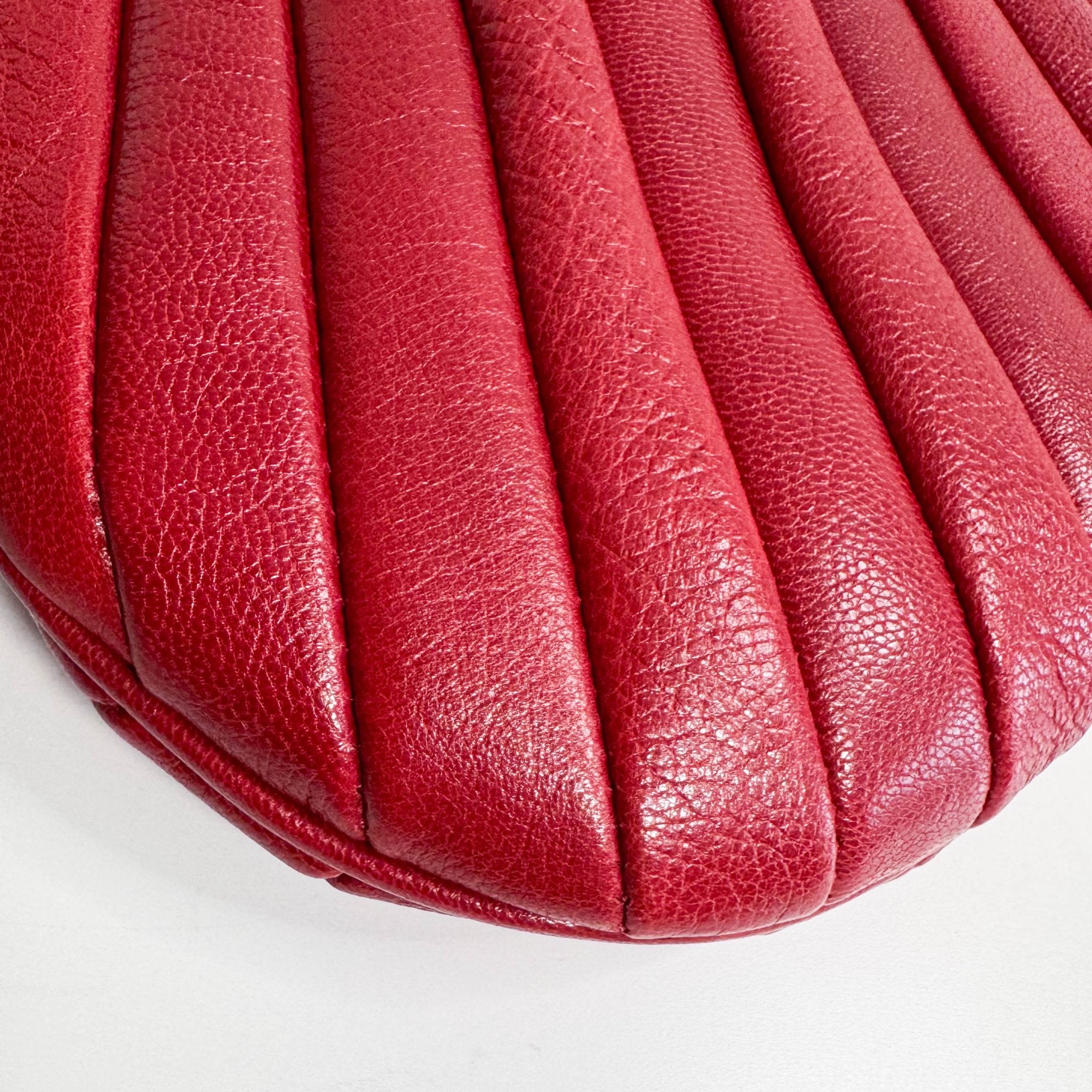 SAINT LAURENT YSL Rive Gauche Lambskin Leather Hand Bag Red, in , Sold by HIVE PRELOVED - Shoulder Bags, ,