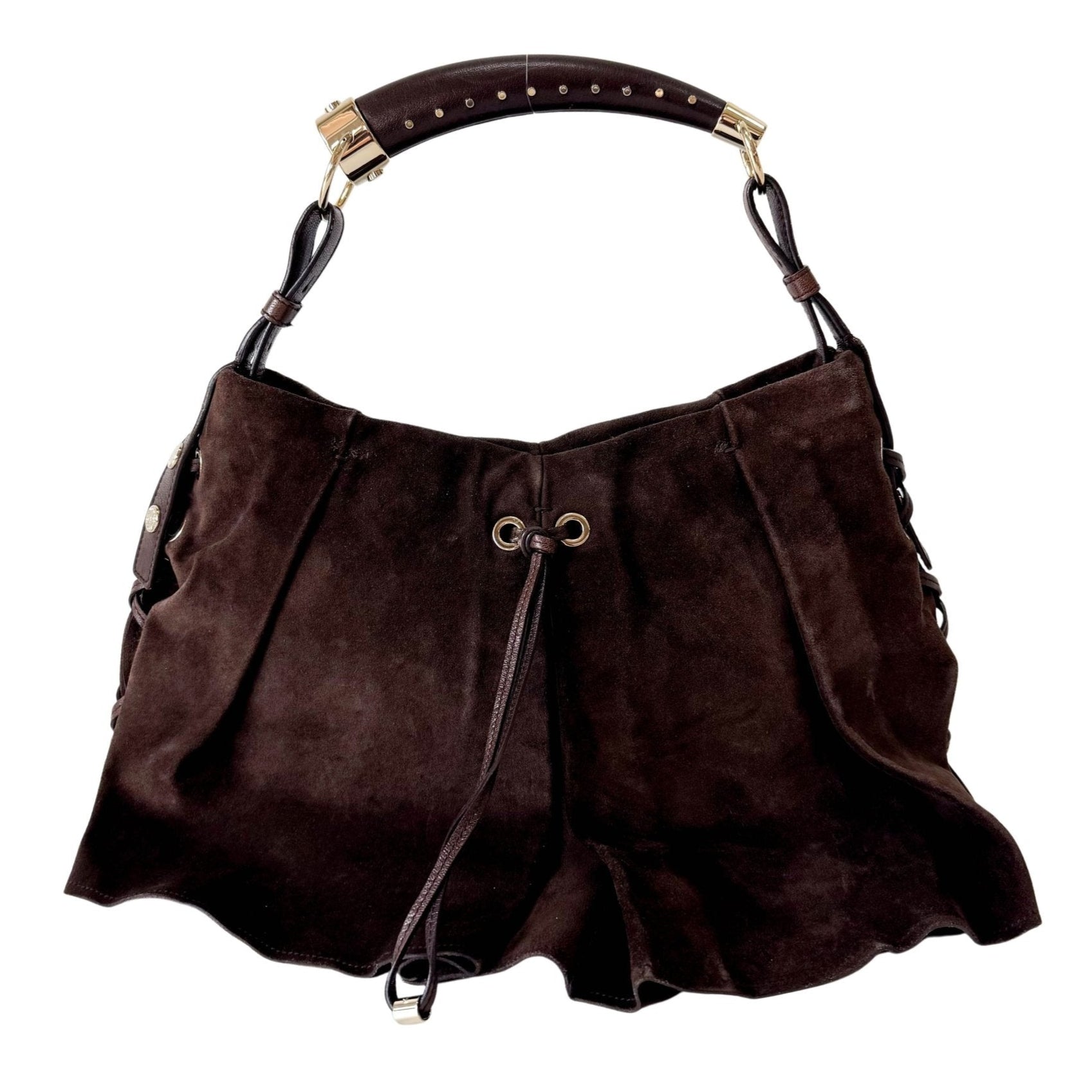 SAINT LAURENT YSL rive gauche Mombasa Brown Suede Shoulder Bag, in , Sold by HIVE PRELOVED - Shoulder Bags, ,