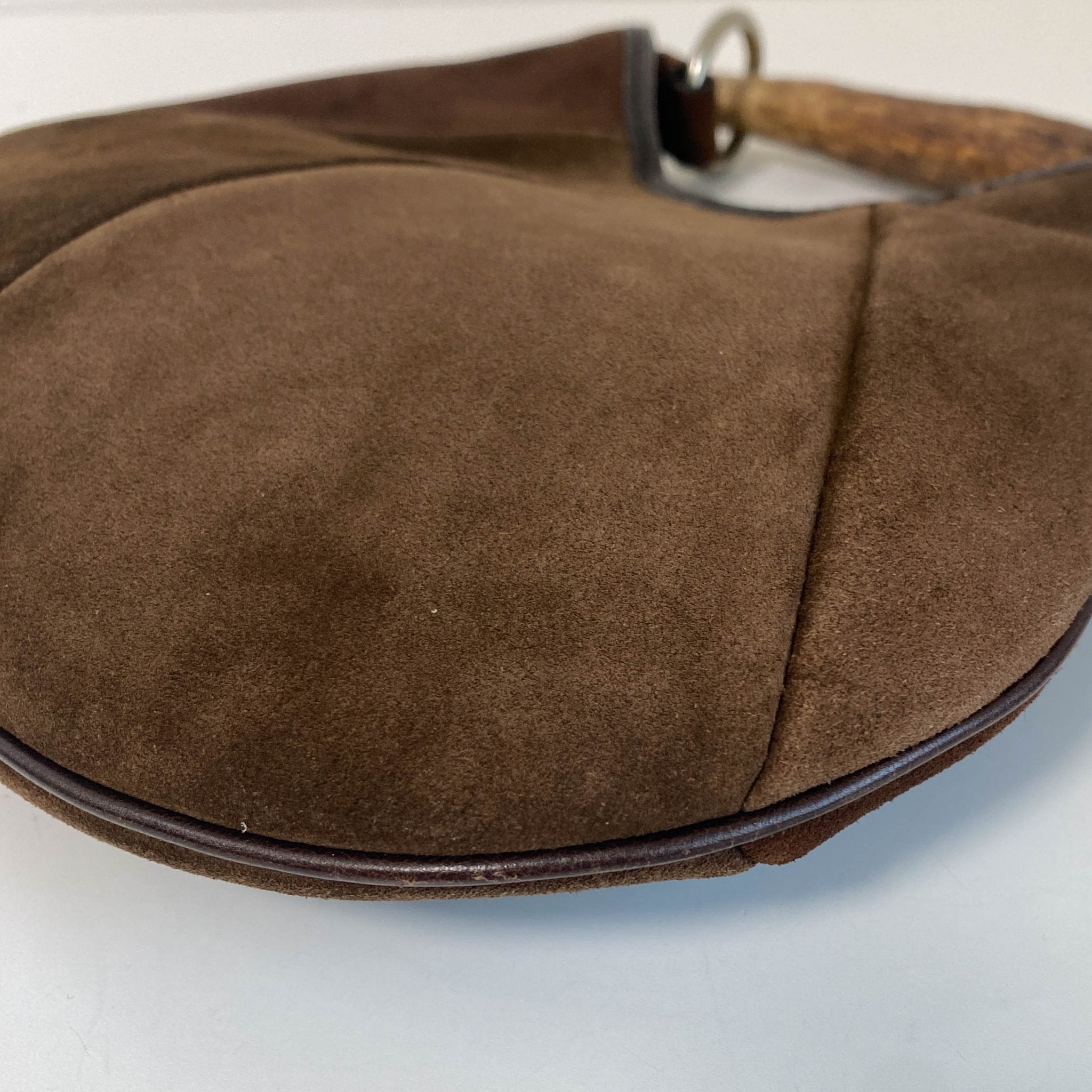 SAINT LAURENT YSL Rive Gauche Mombasa Handbag Brown Suede, in , Sold by HIVE PRELOVED - Handle Bags, ,