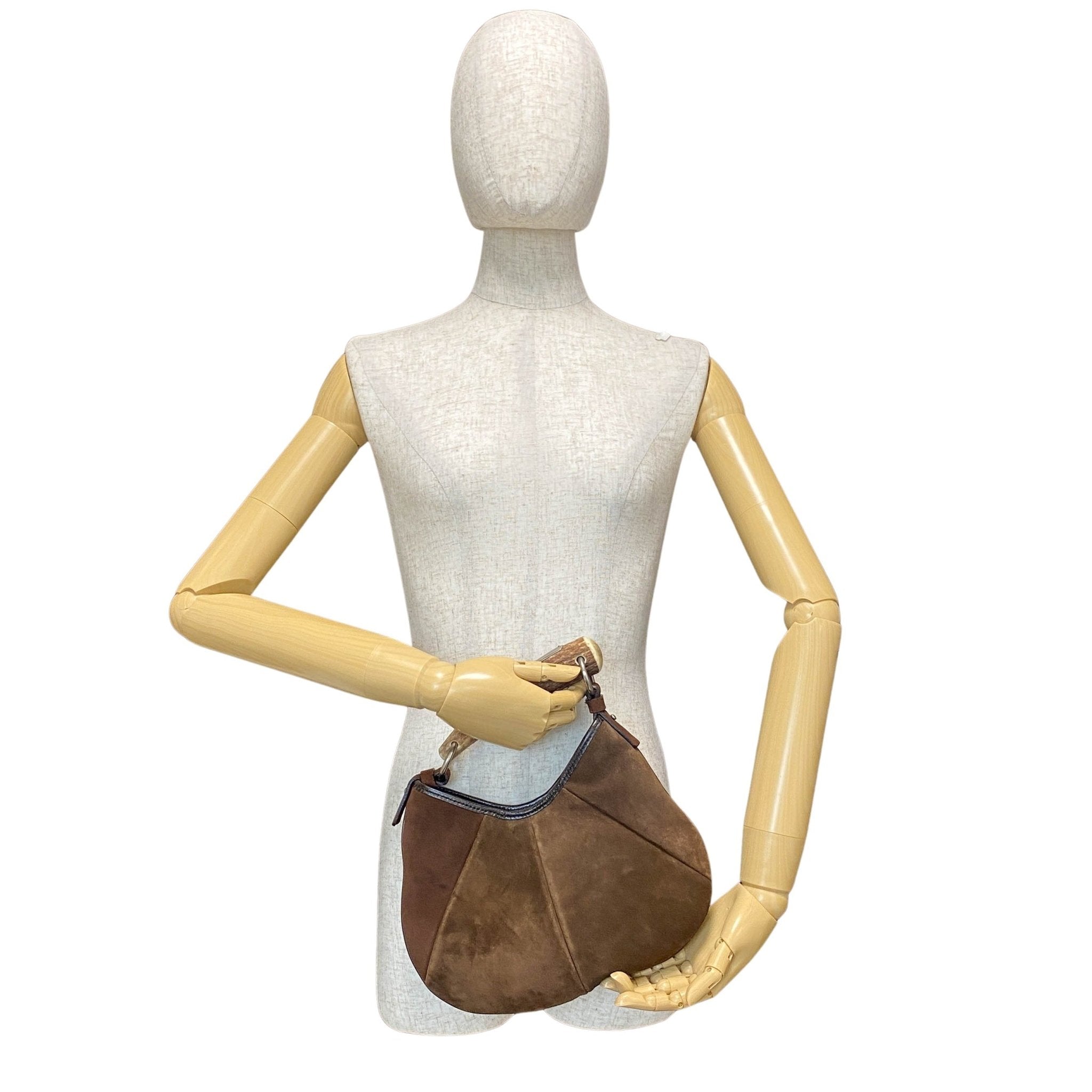 SAINT LAURENT YSL Rive Gauche Mombasa Handbag Brown Suede, in , Sold by HIVE PRELOVED - Handle Bags, ,