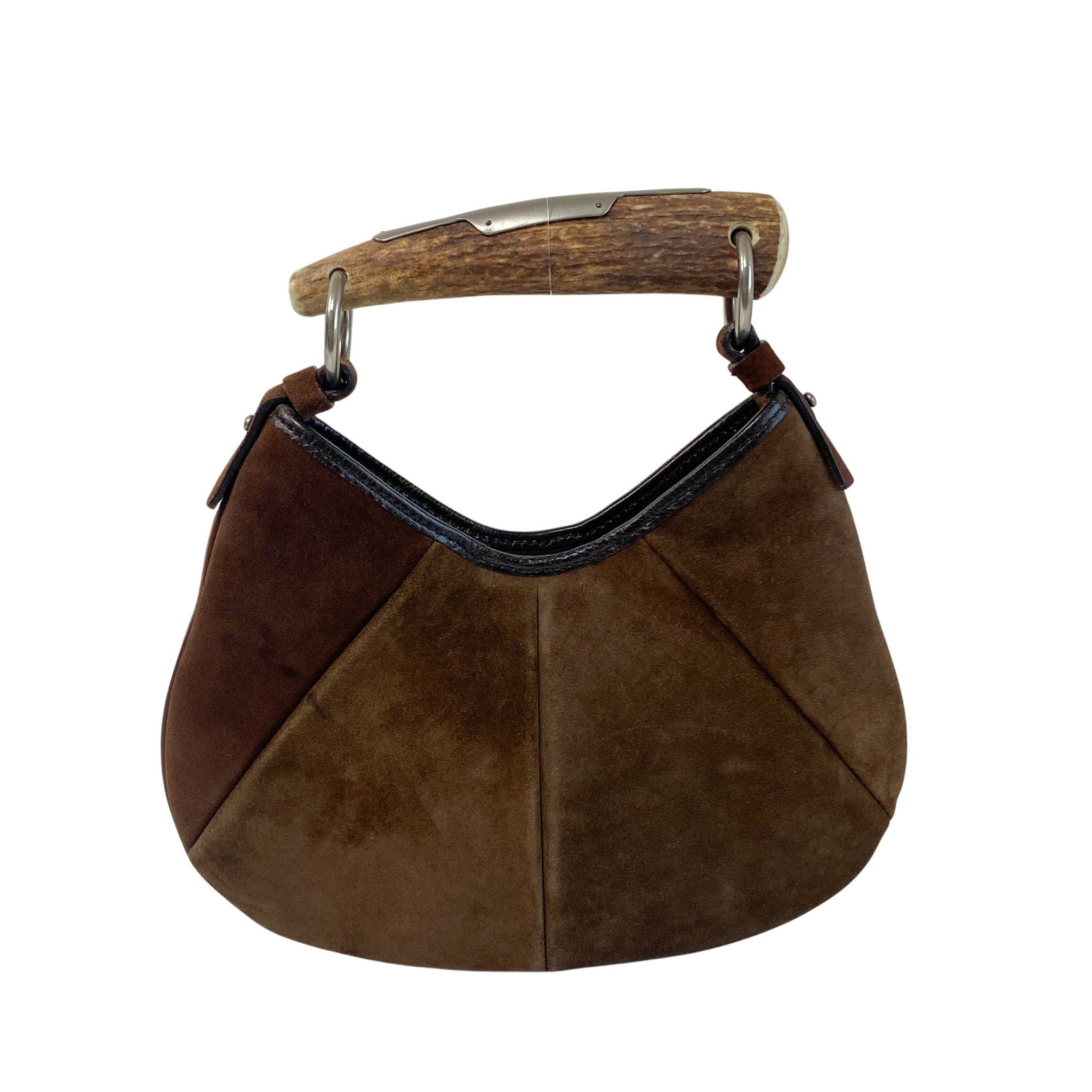 SAINT LAURENT YSL Rive Gauche Mombasa Handbag Brown Suede, in , Sold by HIVE PRELOVED - Handle Bags, ,