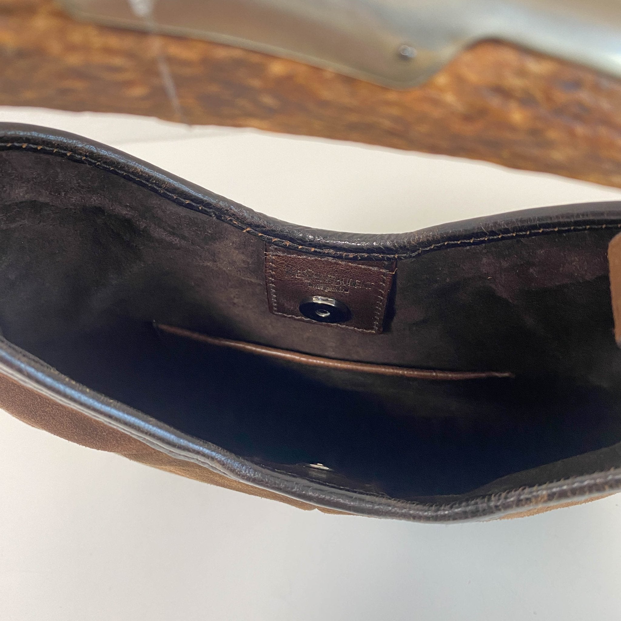 SAINT LAURENT YSL Rive Gauche Mombasa Handbag Brown Suede, in , Sold by HIVE PRELOVED - Handle Bags, ,