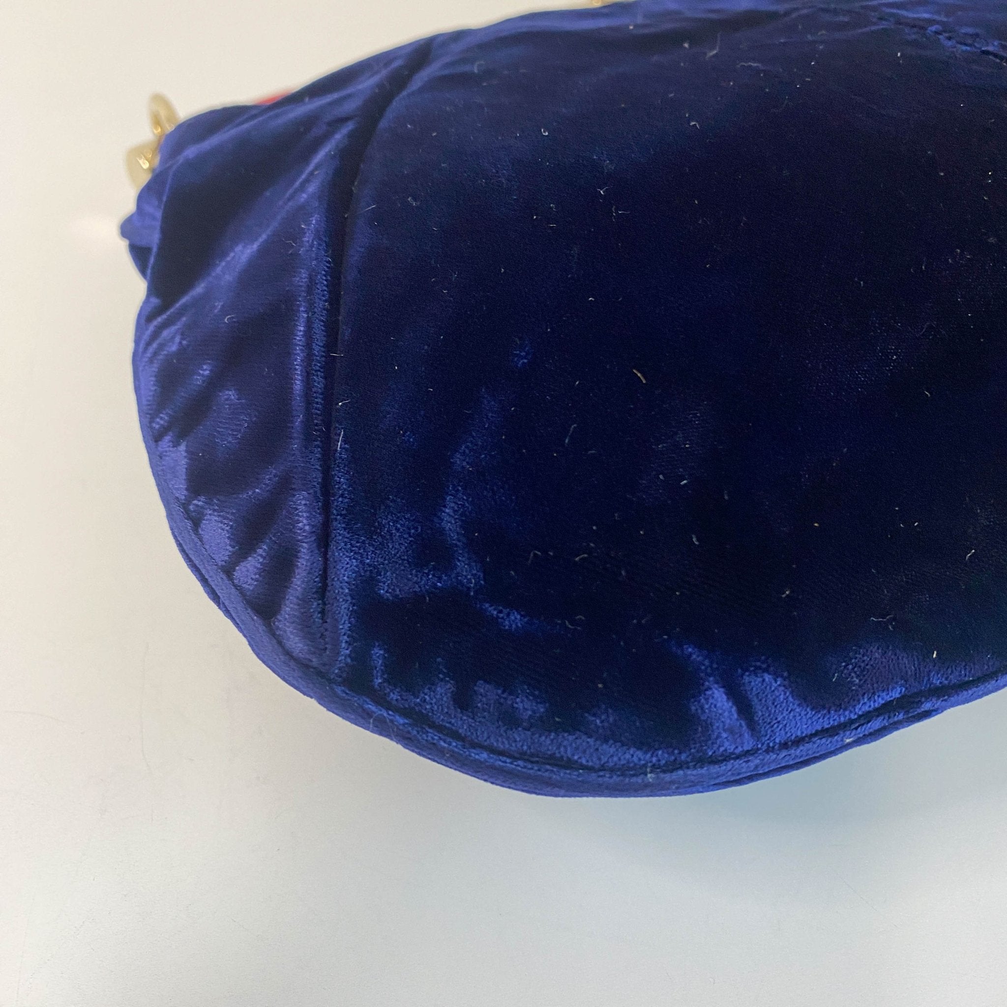 SAINT LAURENT YSL Rive Gauche Mombasa Handbag Red Handle Royal Suede, in , Sold by HIVE PRELOVED - Handle Bags, ,