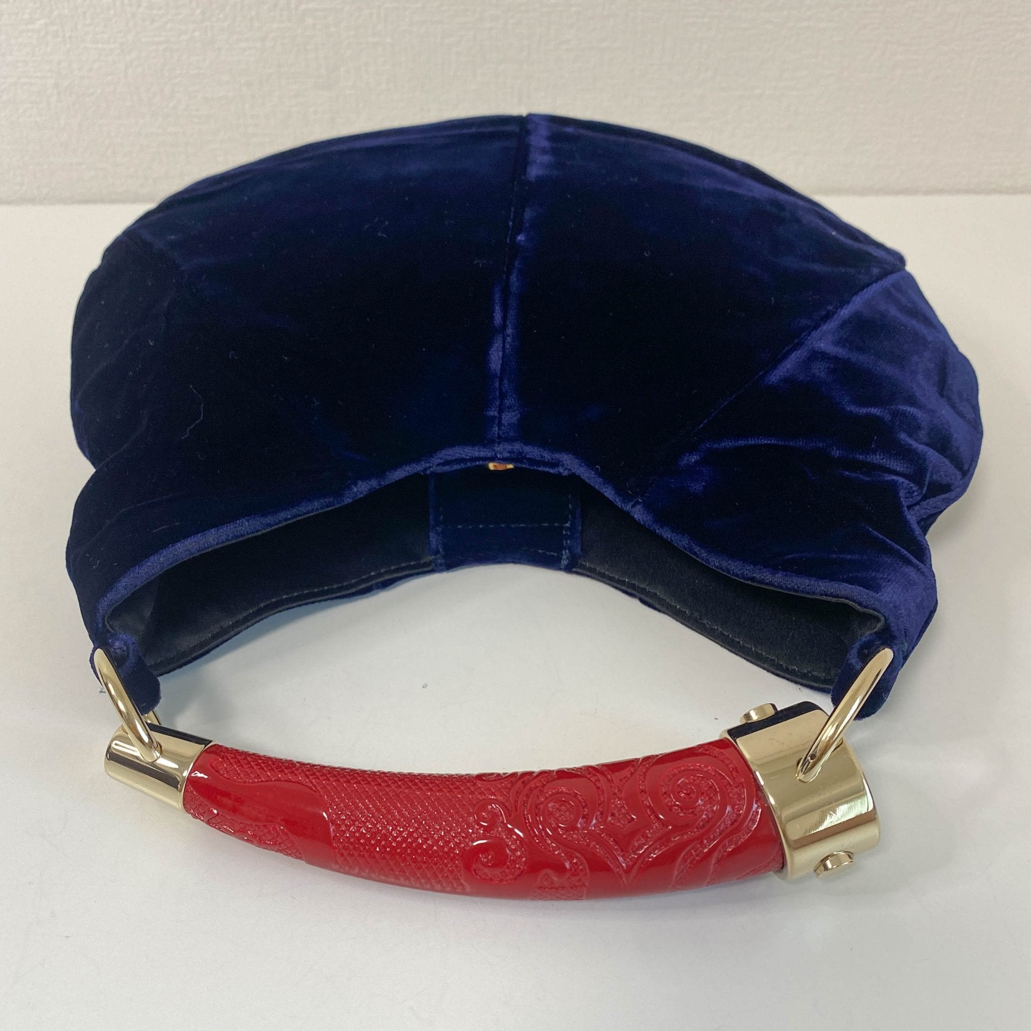 SAINT LAURENT YSL Rive Gauche Mombasa Handbag Red Handle Royal Suede, in , Sold by HIVE PRELOVED - Handle Bags, ,