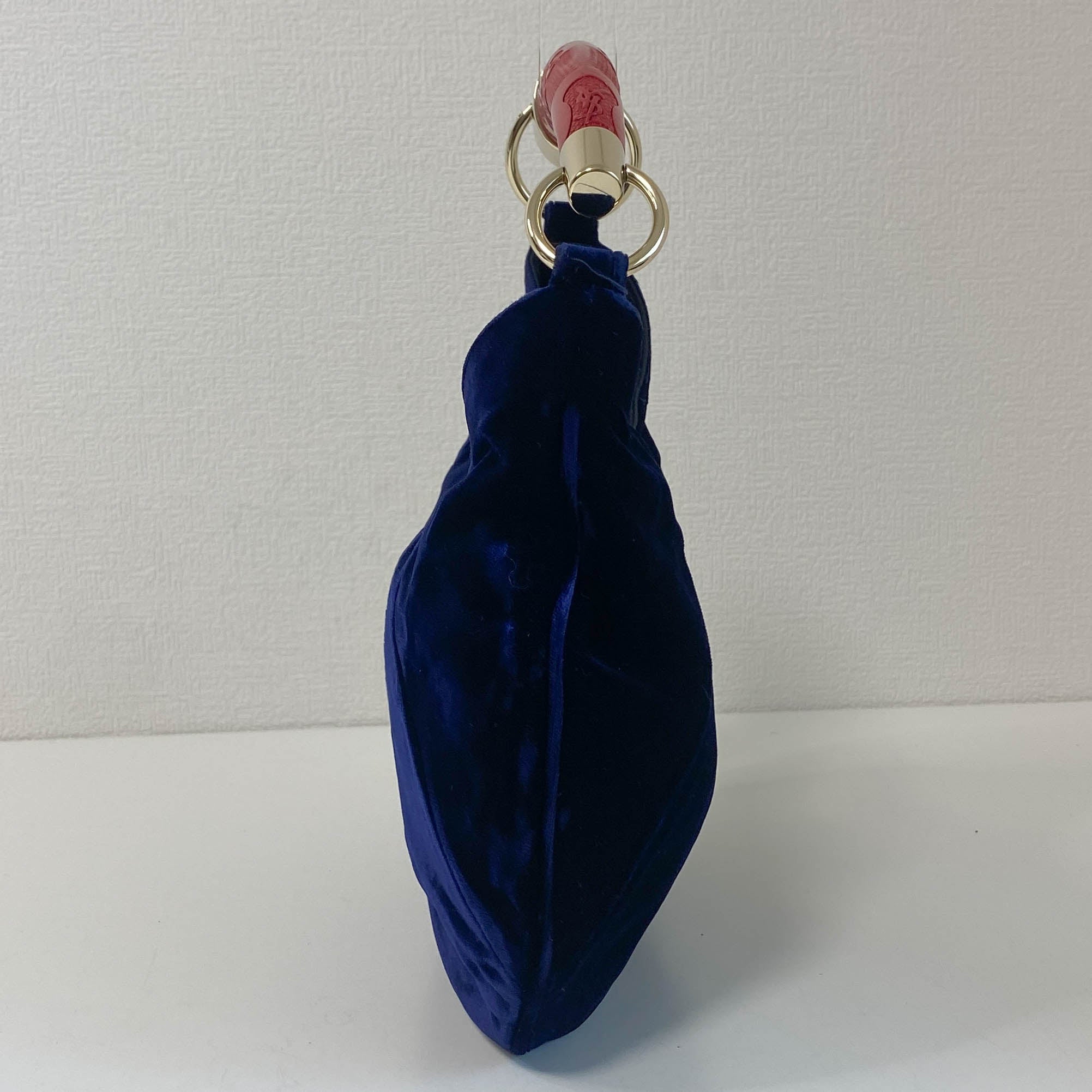 SAINT LAURENT YSL Rive Gauche Mombasa Handbag Red Handle Royal Suede, in , Sold by HIVE PRELOVED - Handle Bags, ,