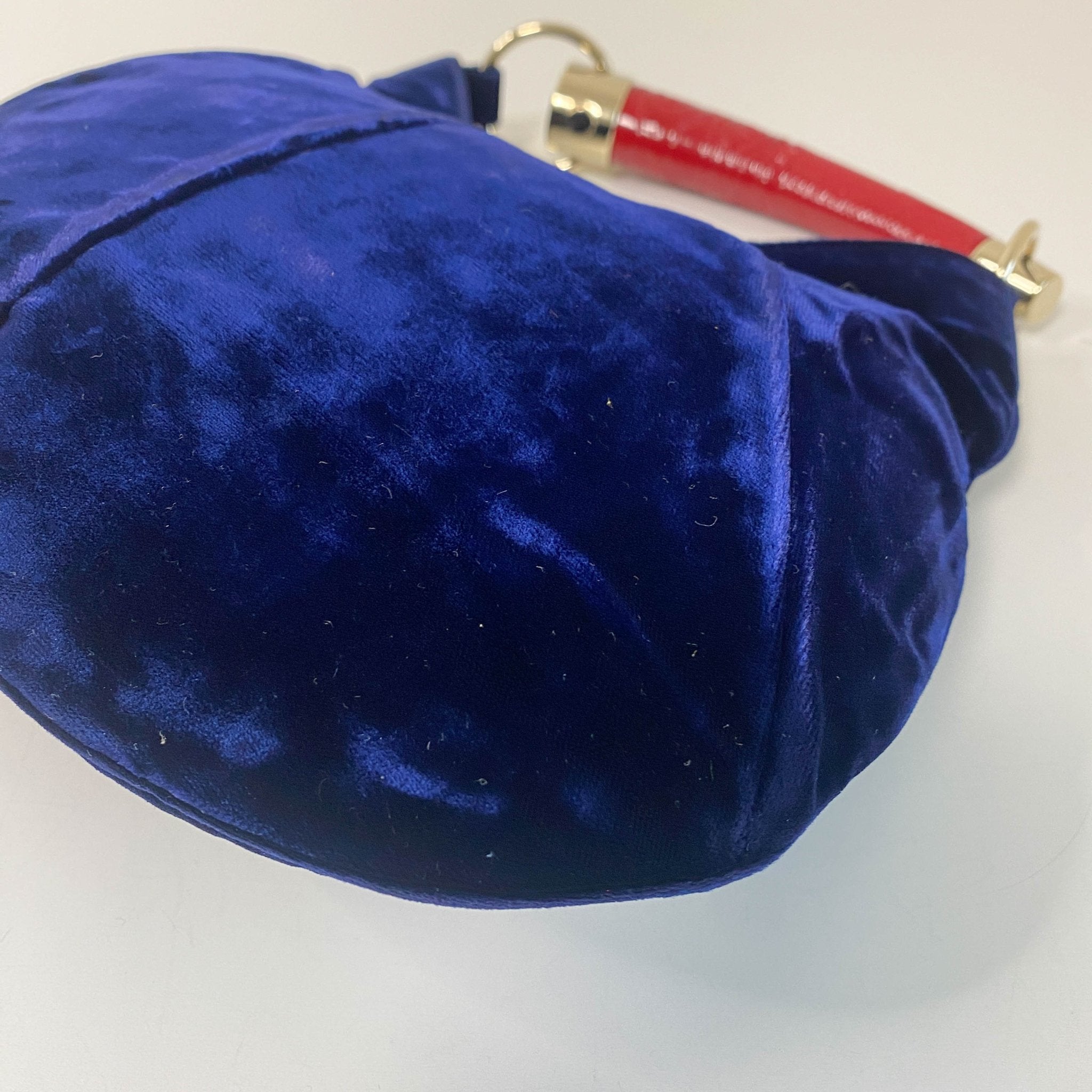 SAINT LAURENT YSL Rive Gauche Mombasa Handbag Red Handle Royal Suede, in , Sold by HIVE PRELOVED - Handle Bags, ,