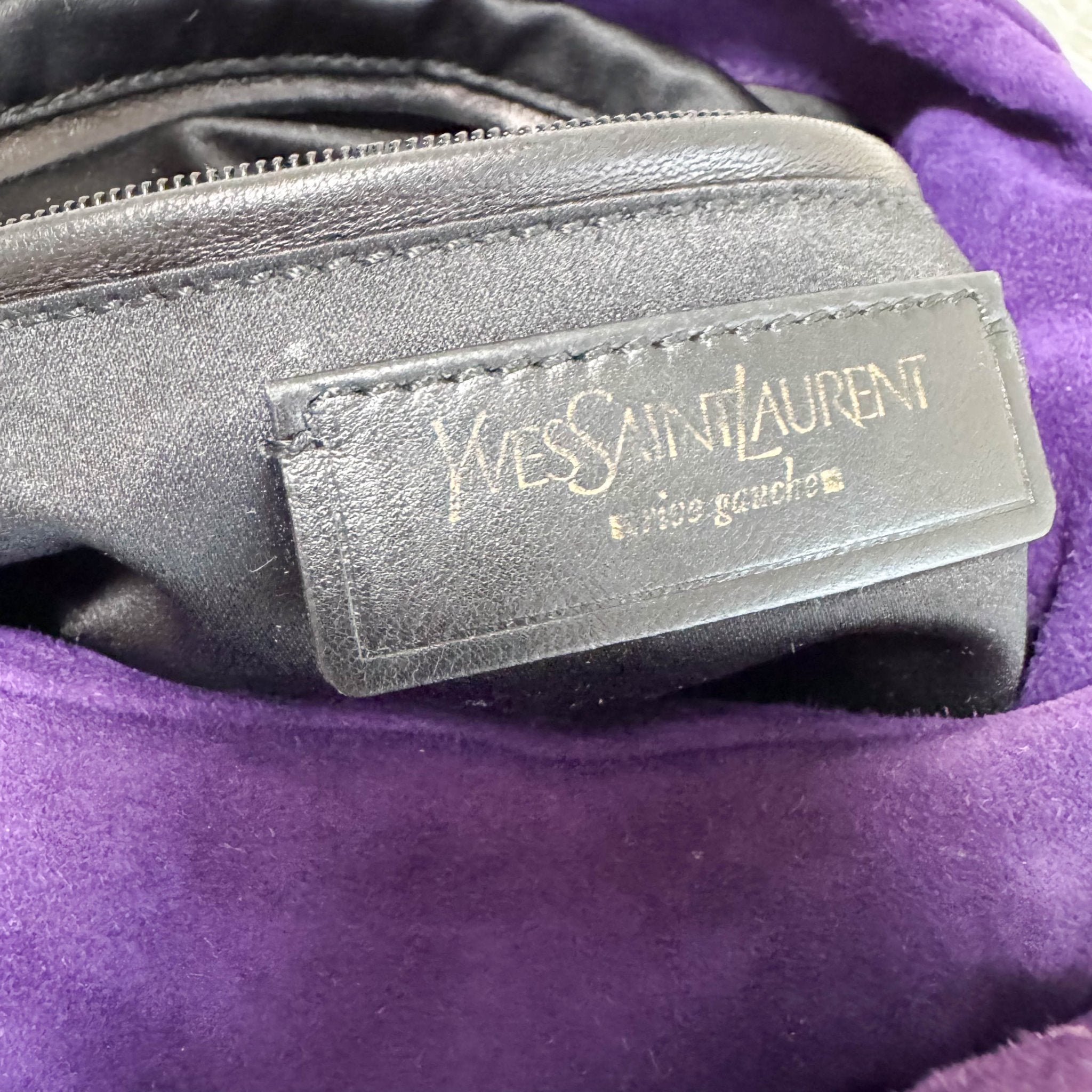 SAINT LAURENT YSL Rive Gauche Purple Suede Shoulder Bag, in , Sold by HIVE PRELOVED - Shoulder Bags, ,