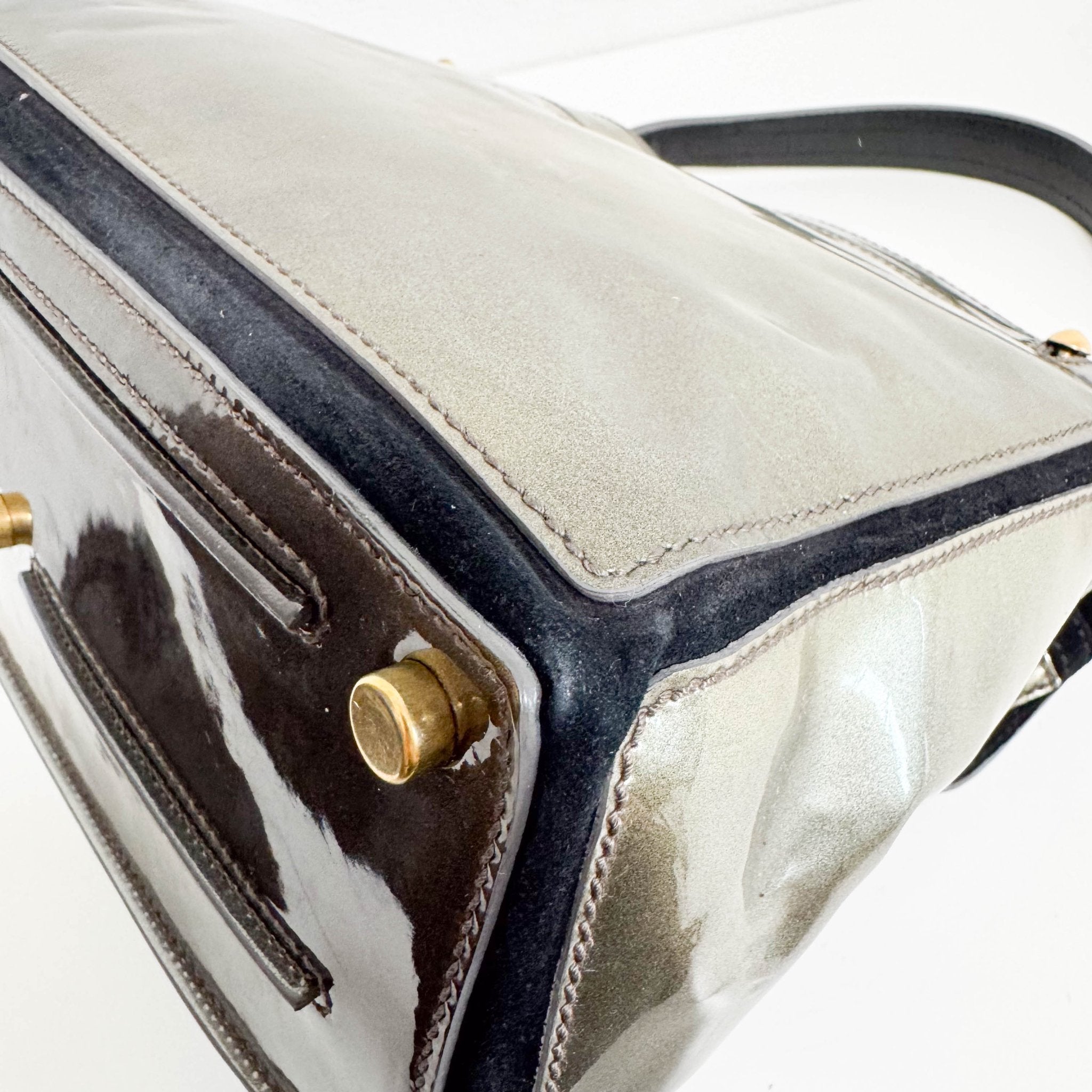 SAINT LAURENT YSL Sac Muse Two Gold Patent Leather Hand Bag, in , Sold by HIVE PRELOVED - Handle Bags, ,