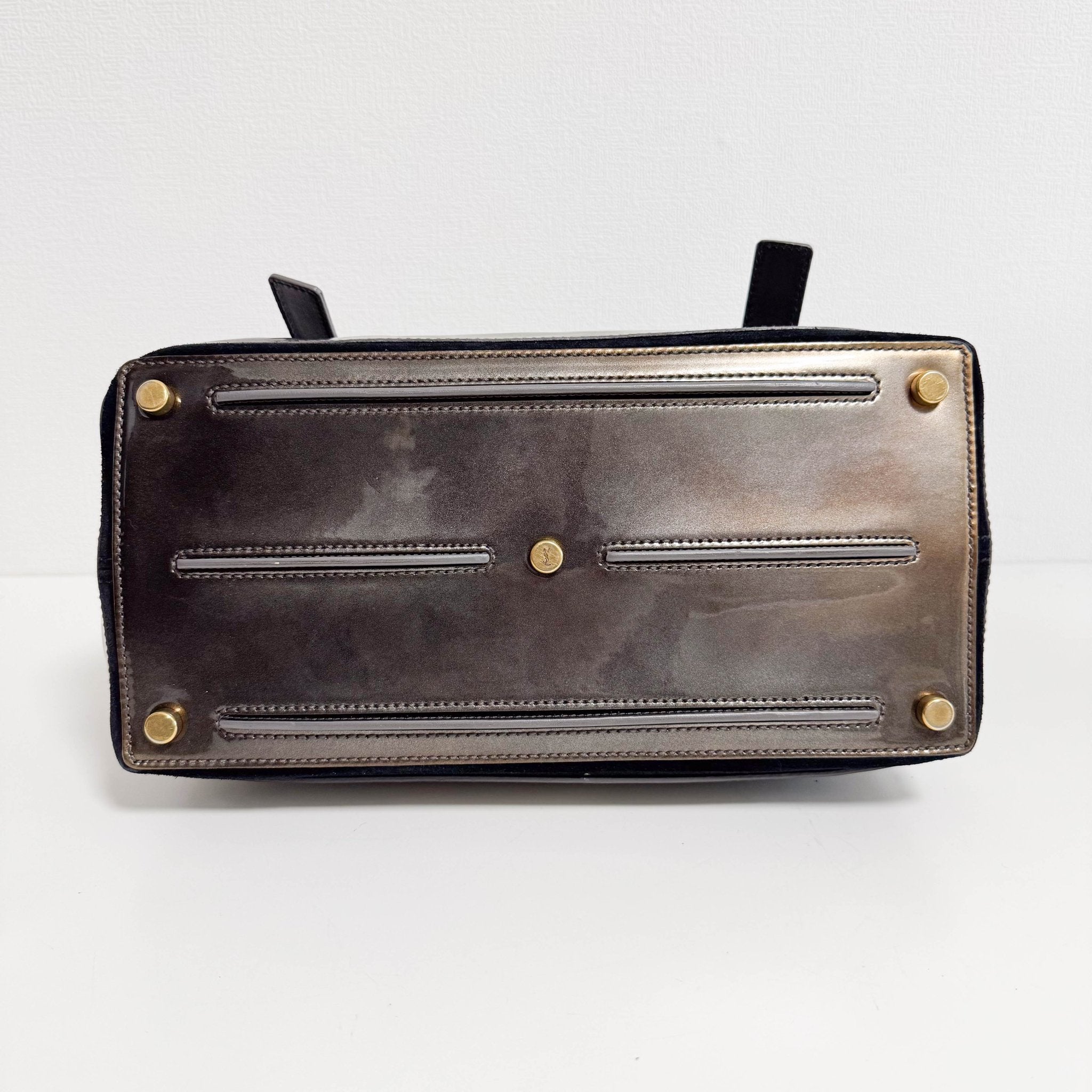 SAINT LAURENT YSL Sac Muse Two Gold Patent Leather Hand Bag, in , Sold by HIVE PRELOVED - Handle Bags, ,