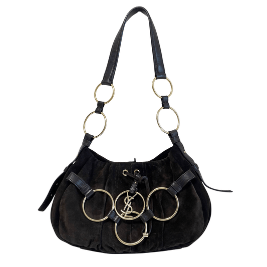 SAINT LAURENT YSL Vintage Brown Suede Shoulder Bag, in , Sold by HIVE PRELOVED - Shoulder Bags, ,