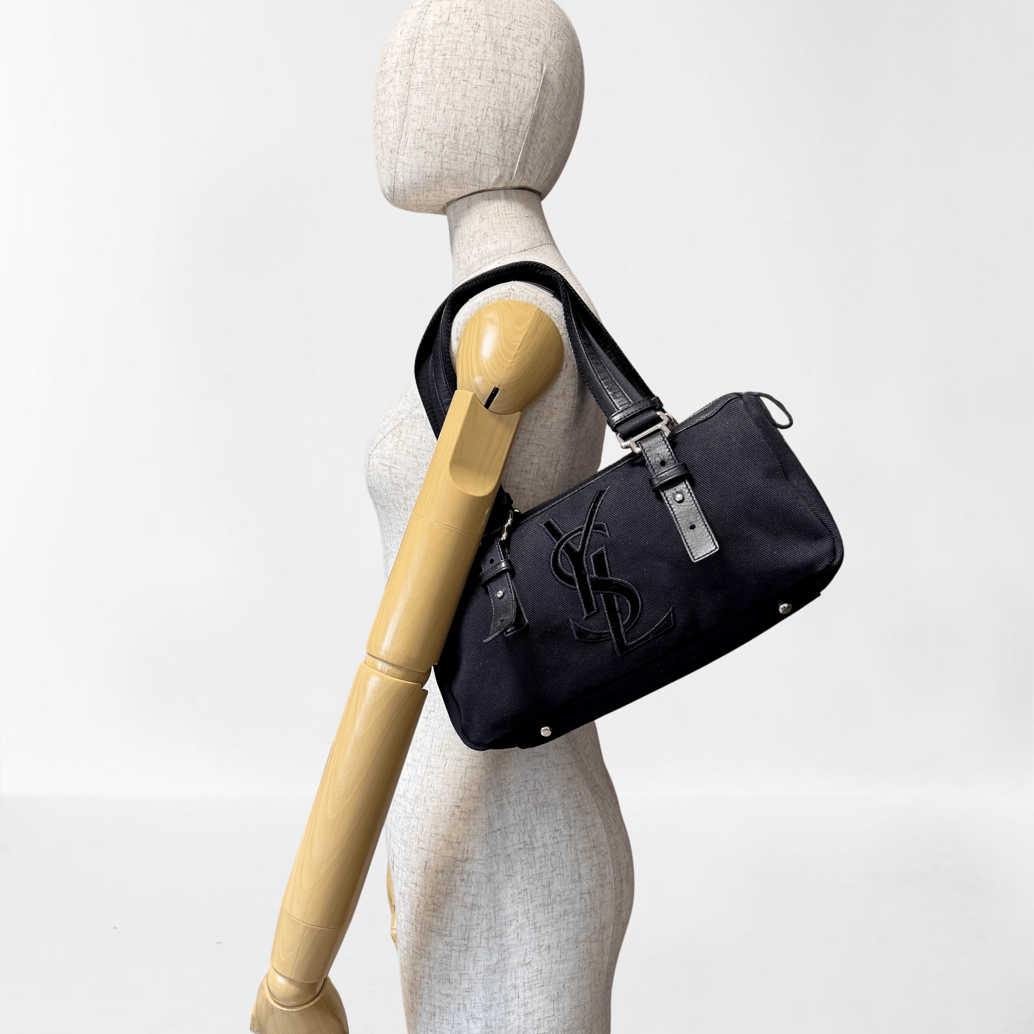 SAINT LAURENT Yves Saint Laurent Black Canvas Kahala Shoulder Bag, in , Sold by HIVE PRELOVED - Shoulder Bags, ,