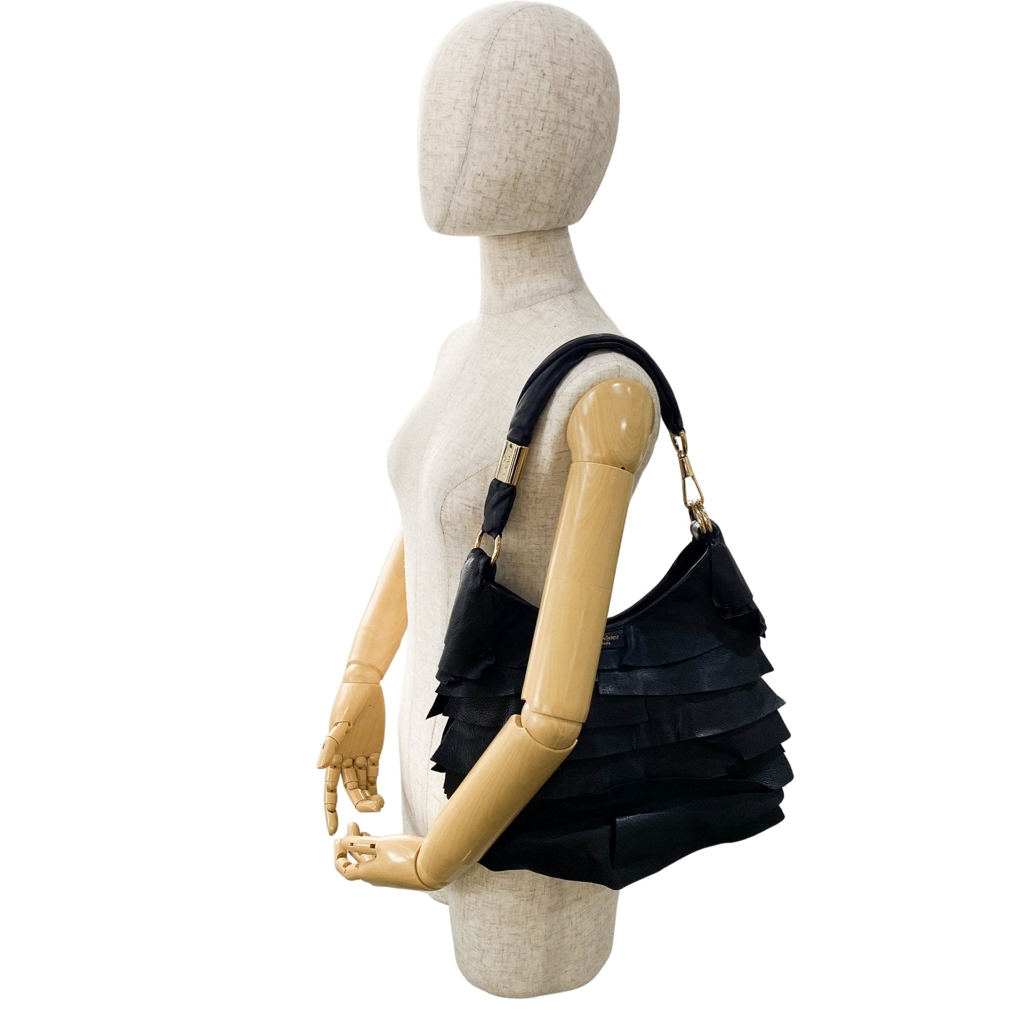 SAINT LAURENT Yves Saint Laurent Tropez Ruffle Shoulder Bag, in , Sold by HIVE PRELOVED - Shoulder Bags, ,