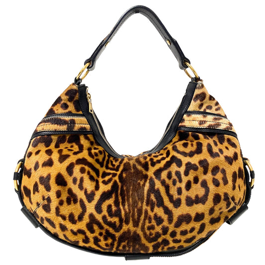 SAINT LAURENT Yves Saint Laurent Vintage Leopard Print Calf Pony Hair Hobo Shoulder Bag in Sold by HIVE PRELOVED