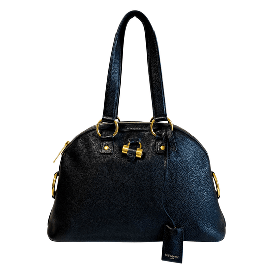 SAINT LAURENT Yves Saint Laurent Vintage Muse Black Leather Shoulder Tote Bag, in , Sold by HIVE PRELOVED - Shoulder Bags, ,