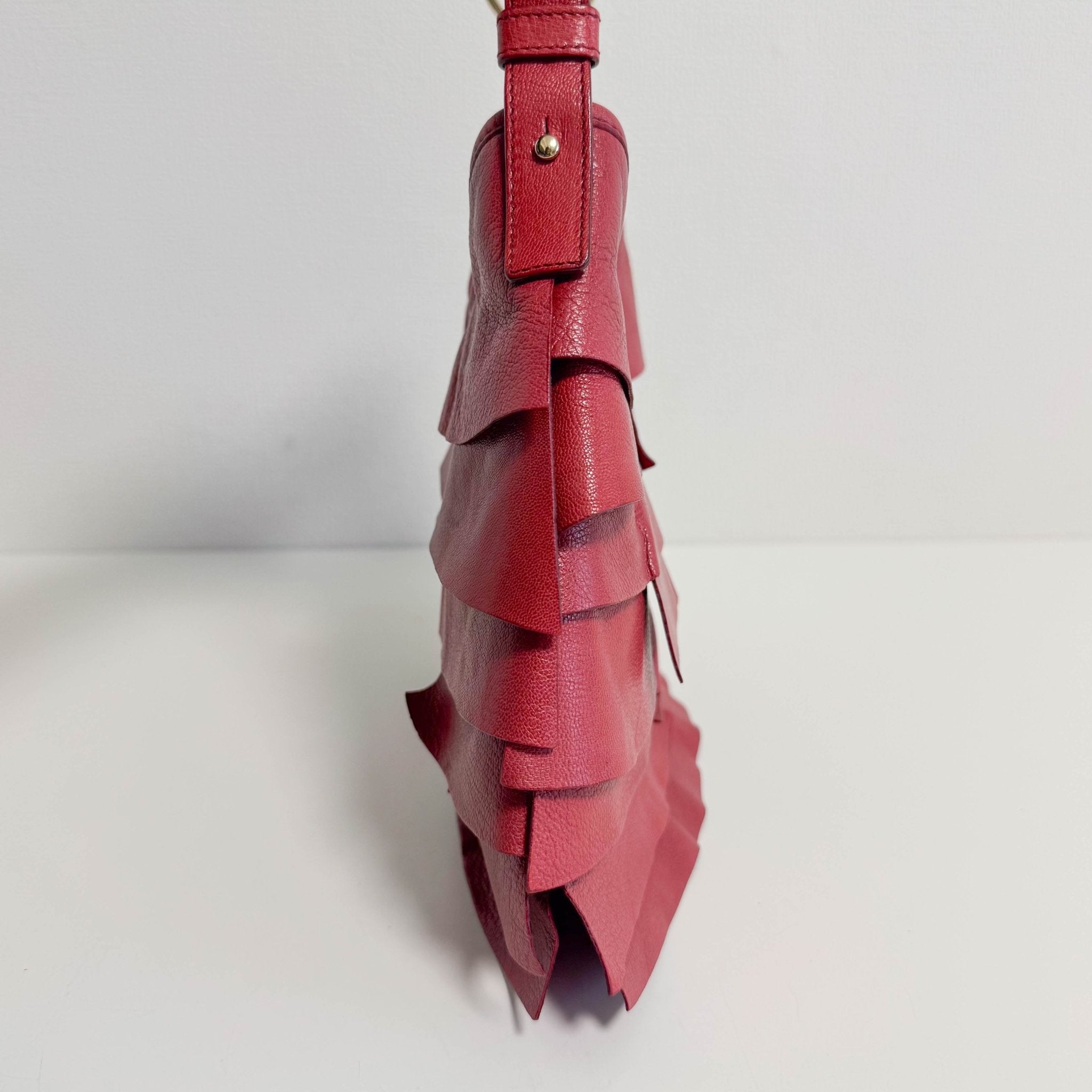 SALVATORE FERRAGAMO Saint - Tropez Frill Mini Shoulder Bag Red, in , Sold by HIVE PRELOVED - Handle Bags, ,