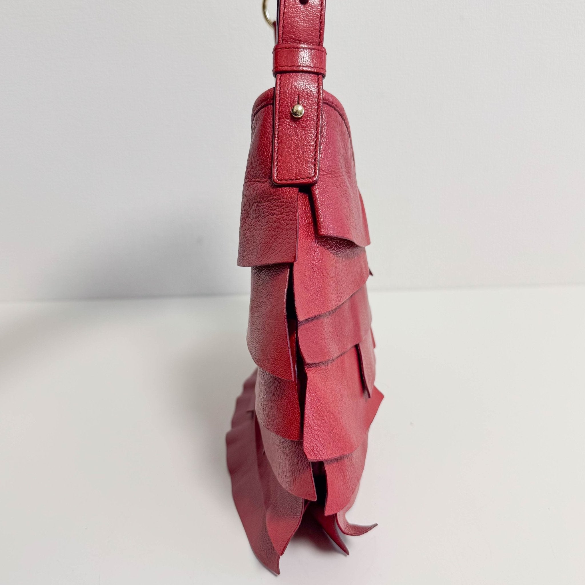 SALVATORE FERRAGAMO Saint - Tropez Frill Mini Shoulder Bag Red, in , Sold by HIVE PRELOVED - Handle Bags, ,