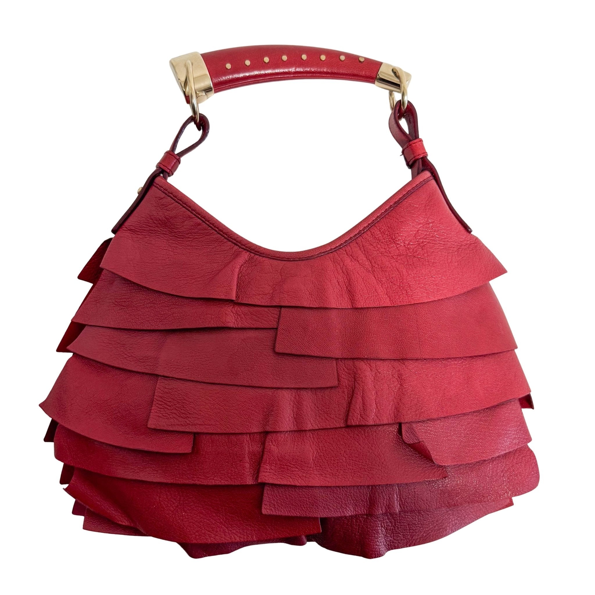 SALVATORE FERRAGAMO Saint - Tropez Frill Mini Shoulder Bag Red, in , Sold by HIVE PRELOVED - Handle Bags, ,