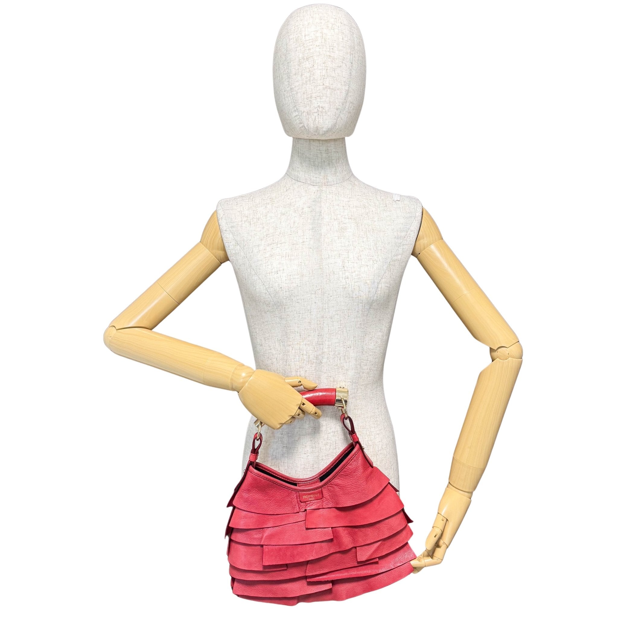 SALVATORE FERRAGAMO Saint - Tropez Frill Mini Shoulder Bag Red, in , Sold by HIVE PRELOVED - Handle Bags, ,