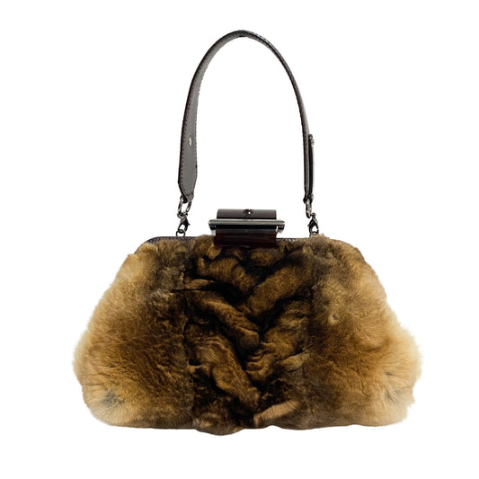 SALVATORE FERRAGAMO Top Handle Brown Fur Hand Bag, in , Sold by HIVE PRELOVED - Handle Bags, ,