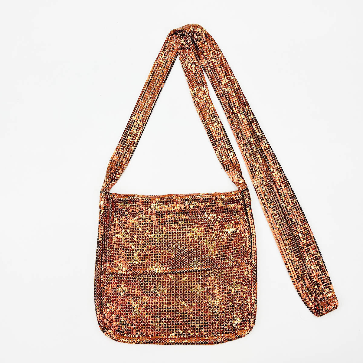 Francis Monogram Gold Mesh Metal Crossbody Bag